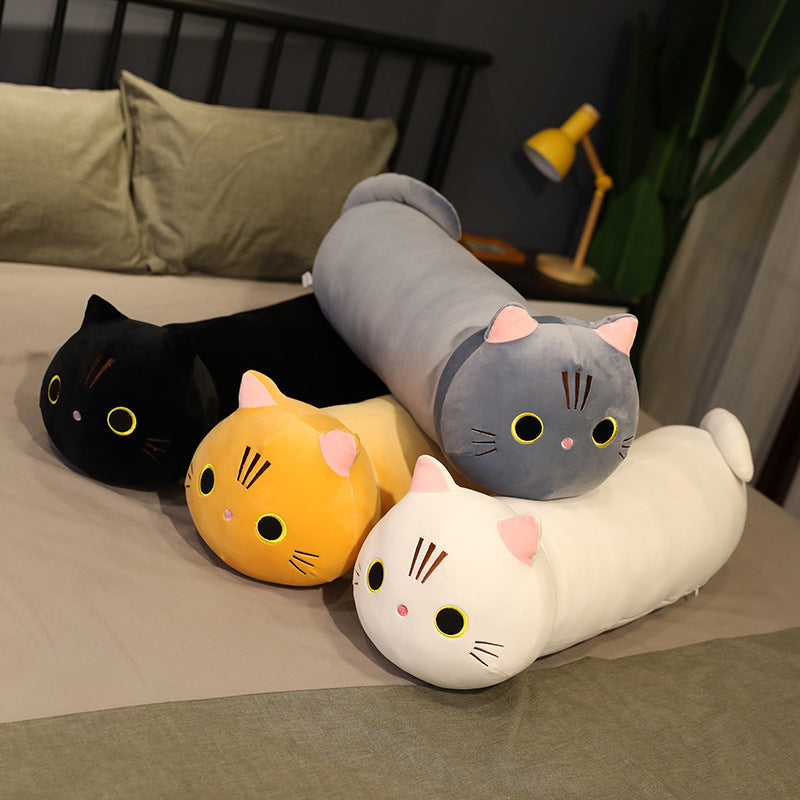 Peluche chat long traversin