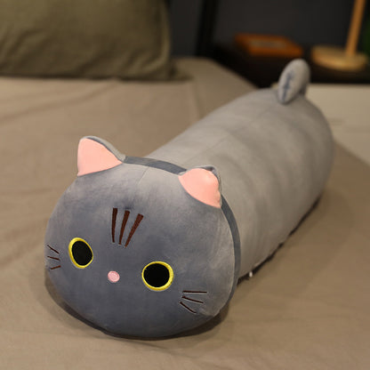 Peluche chat long traversin