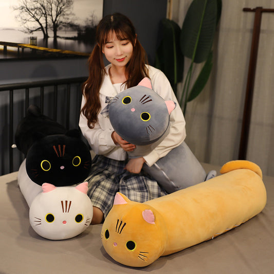 Peluche chat long traversin