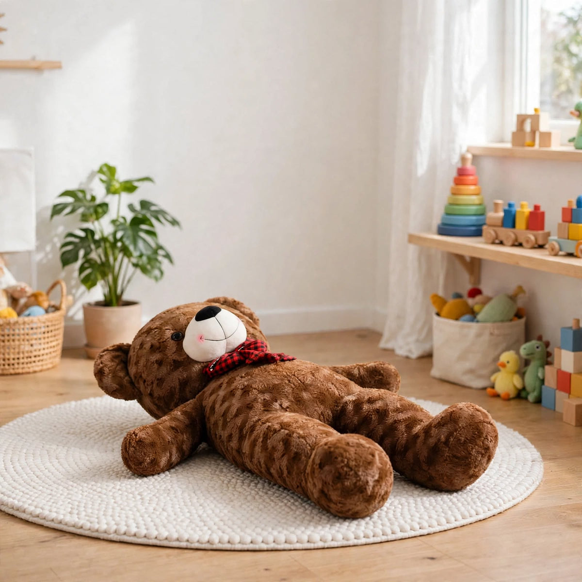 Grande peluche ours avec nœud