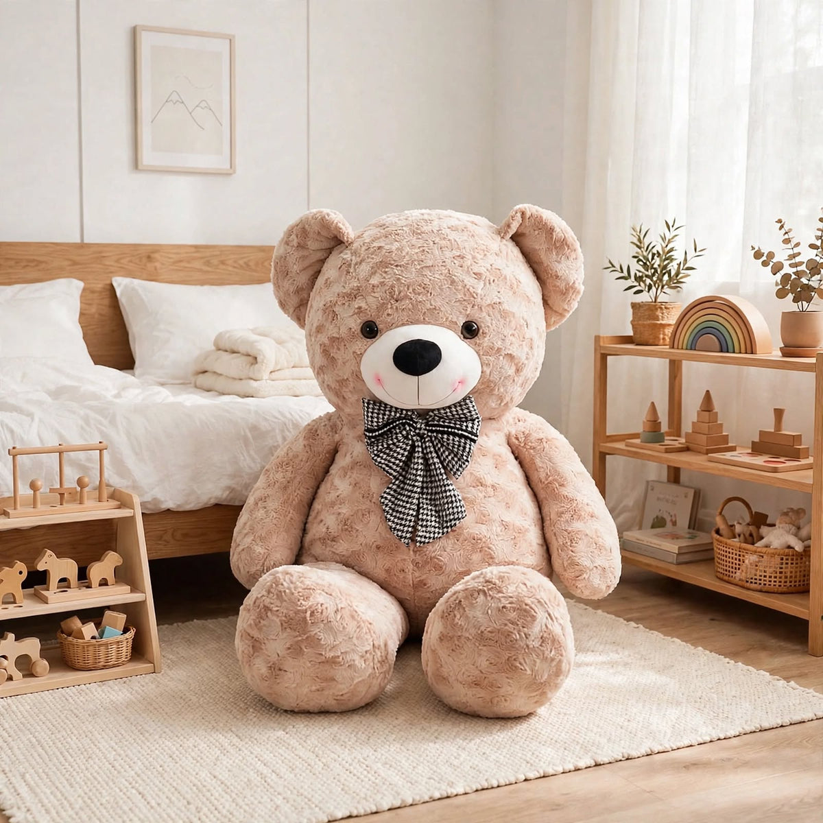 Grande peluche ours avec nœud